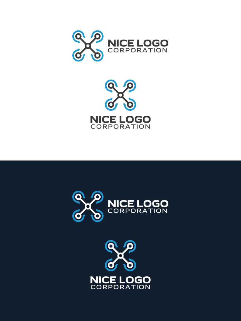 无人机创意logo设计矢量