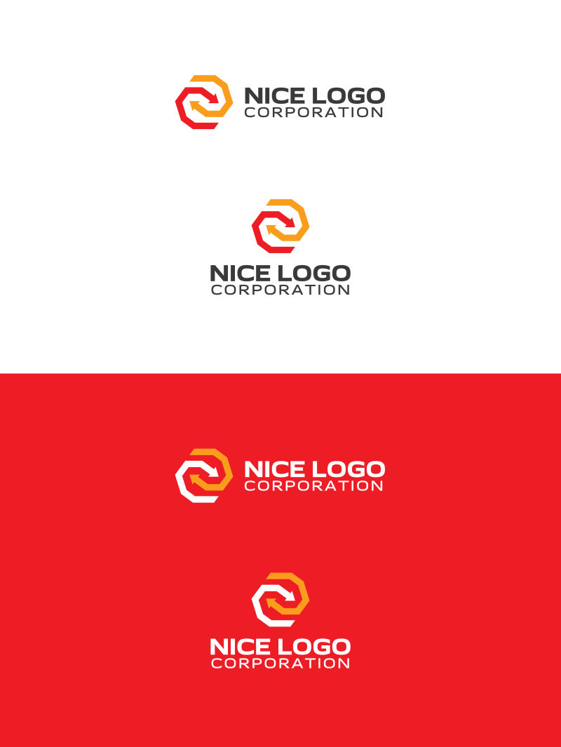 创意弯曲箭头矢量logo设计