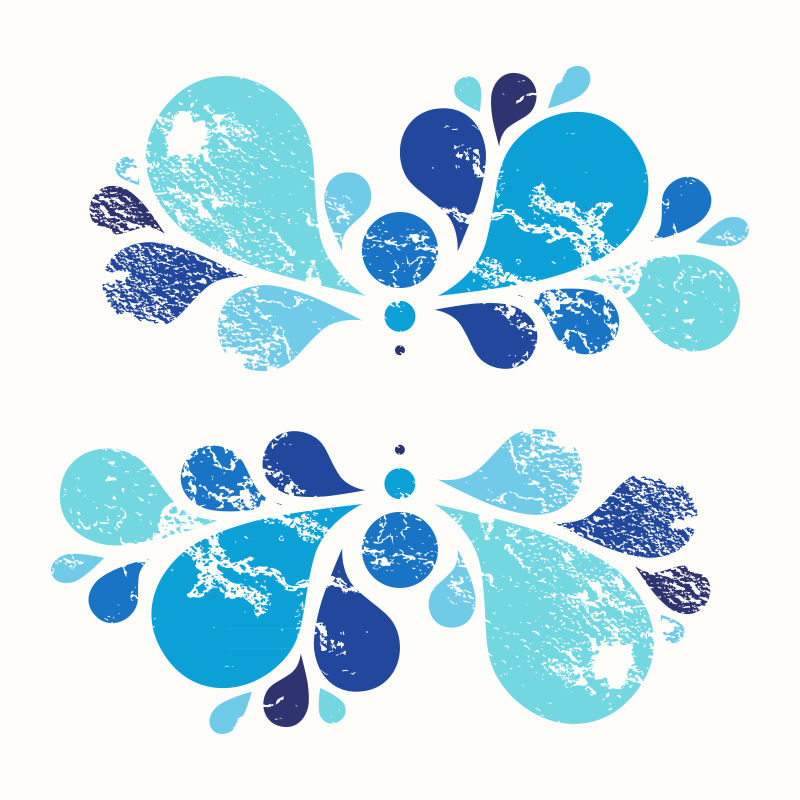 抽象的蓝色花朵矢量设计元素