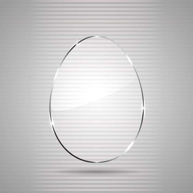 矢量抽象鸡蛋形状的玻璃设计