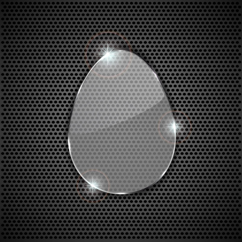 抽象矢量鸡蛋形状的的透明玻璃设计