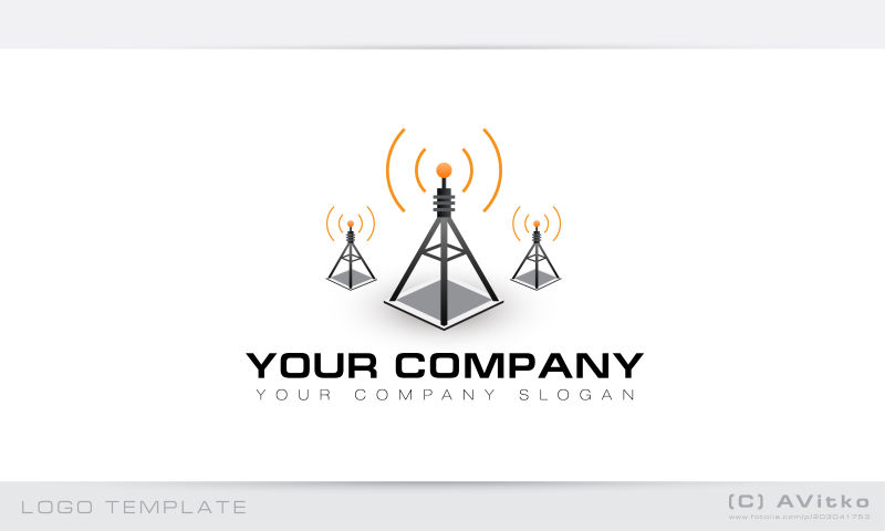 矢量无线公司logo设计彩色