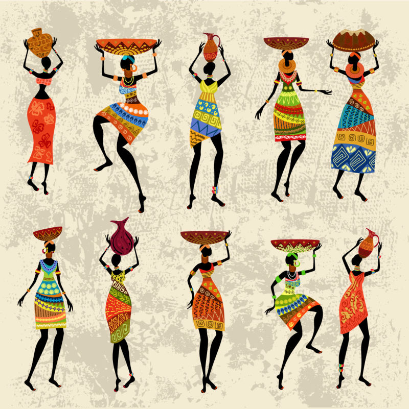 矢量的非洲女性插图