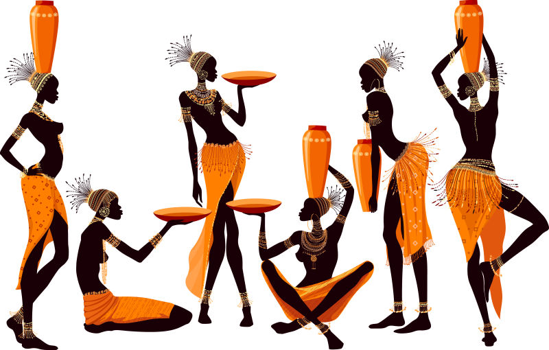 非洲女性插图矢量设计