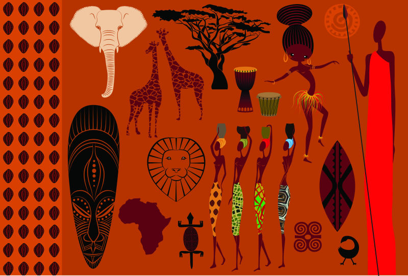 矢量的非洲插图设计