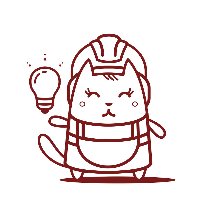 猫女站着微笑着拿着灯泡卡通矢量插图