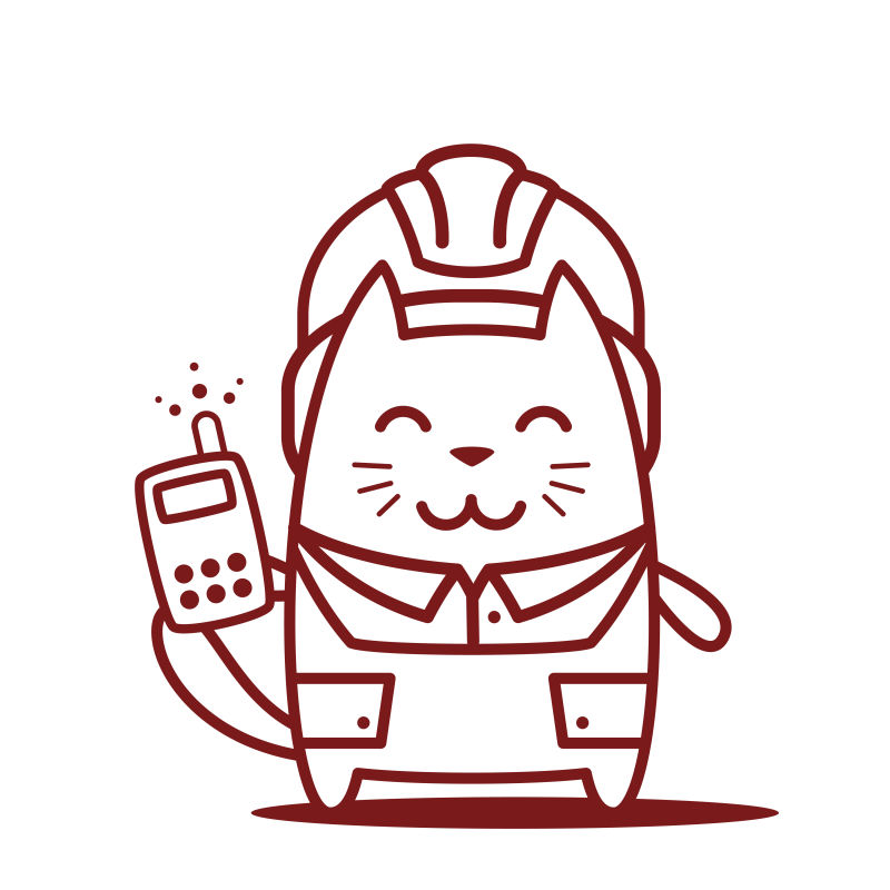 猫男微笑着拿着电话站着卡通矢量插图