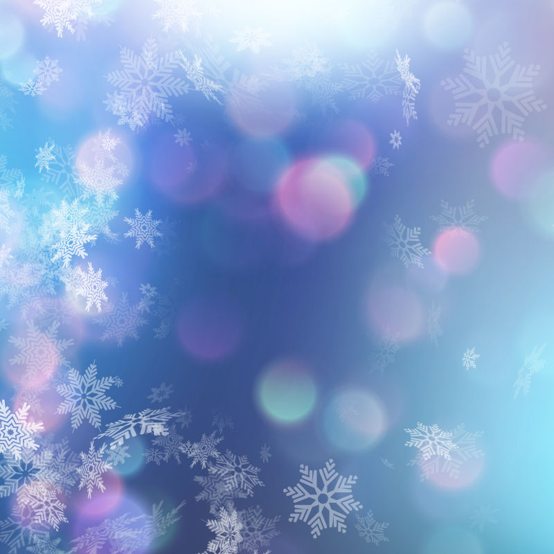 蓝色的矢量圣诞节雪花背景
