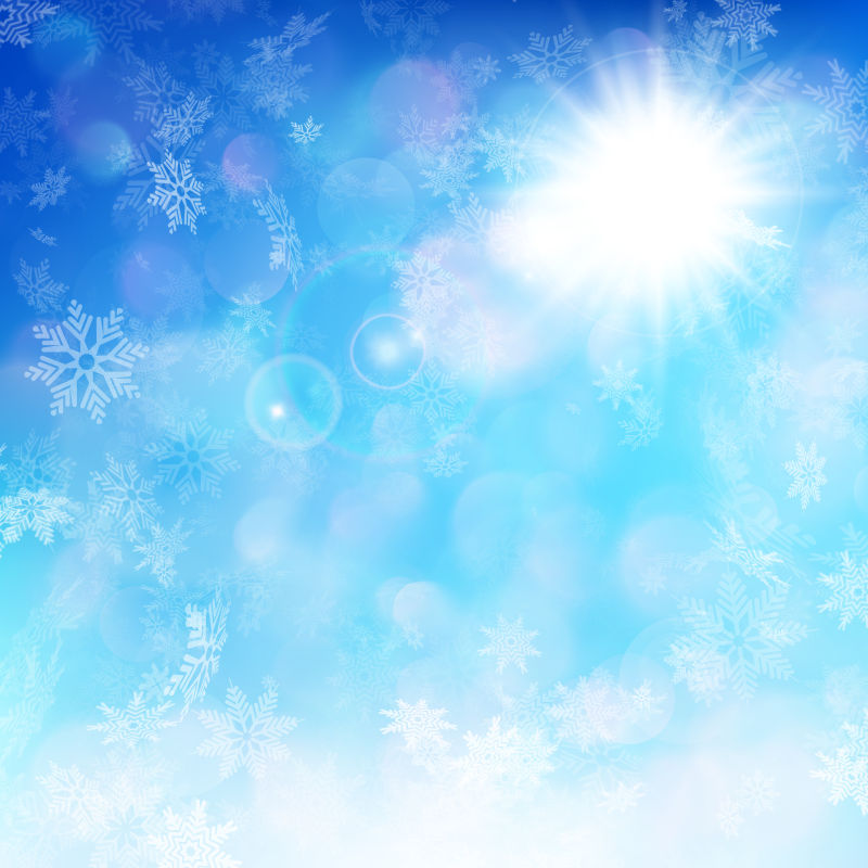 浅蓝色的圣诞节矢量雪花背景设计