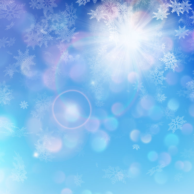 蓝色的圣诞节矢量雪花背景设计