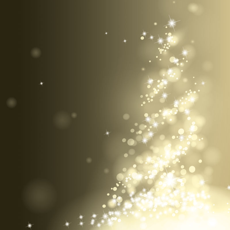 矢量金色闪光圣诞树图