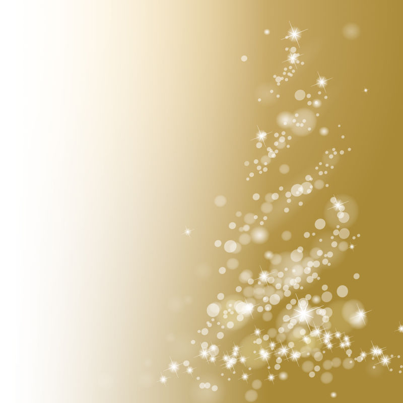 矢量金色闪光圣诞树设计图
