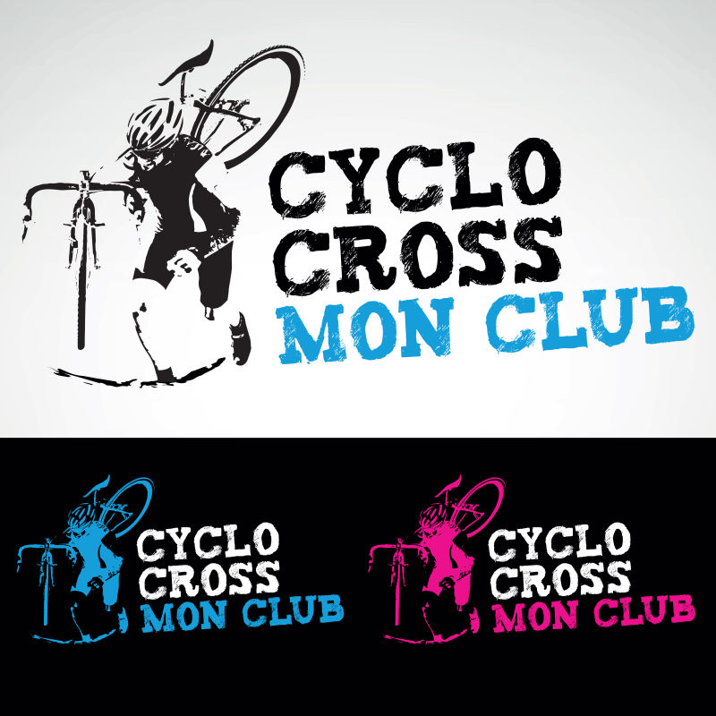 自行车课程俱乐部logo矢量图