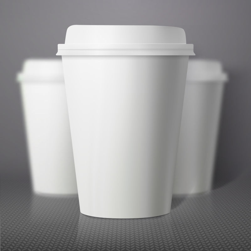 矢量白色纸质咖啡杯设计图