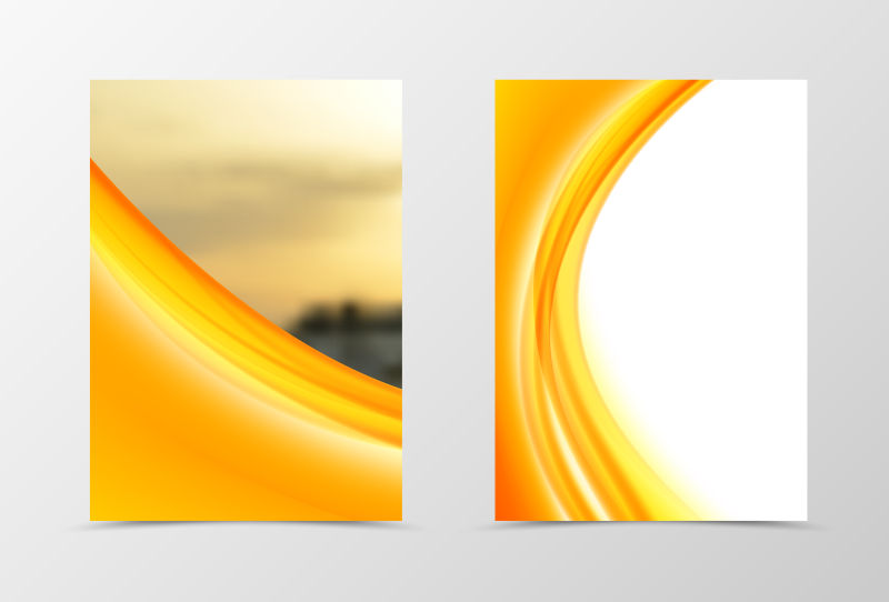 橘黄色弧形设计图像矢量