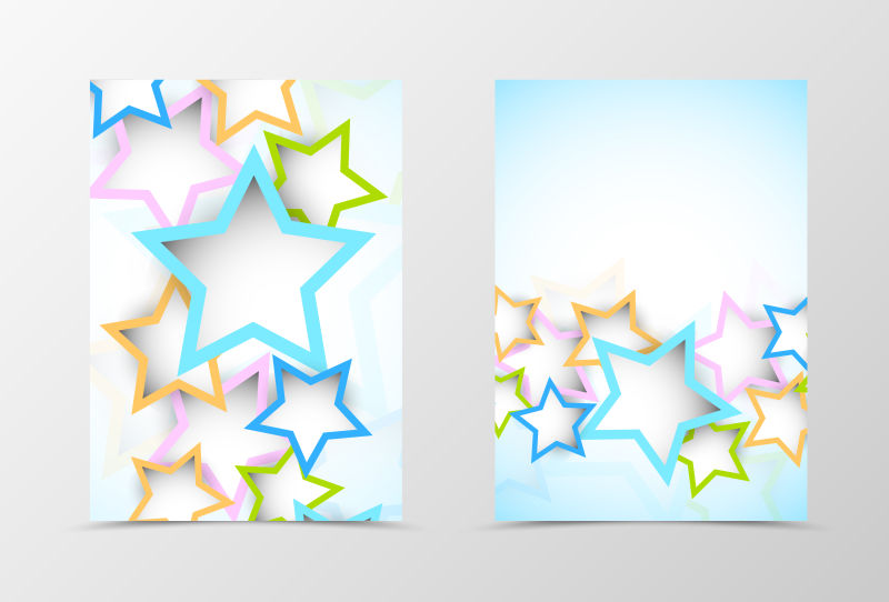 彩色五角星设计图像矢量