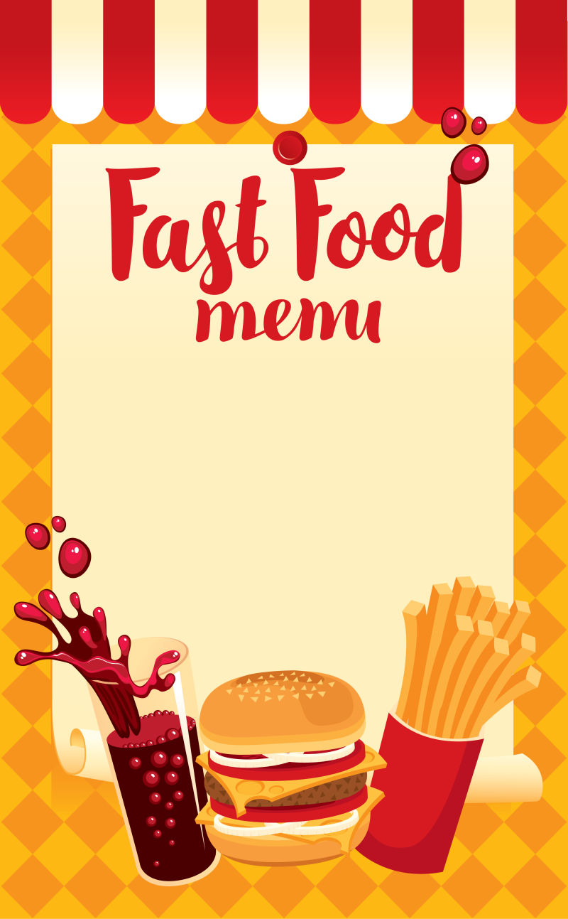 矢量快餐饮食宣传海报设计
