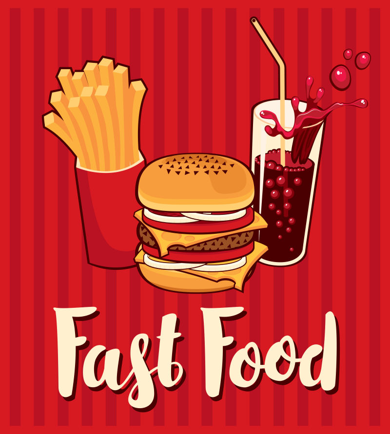 矢量快餐食品宣传海报设计