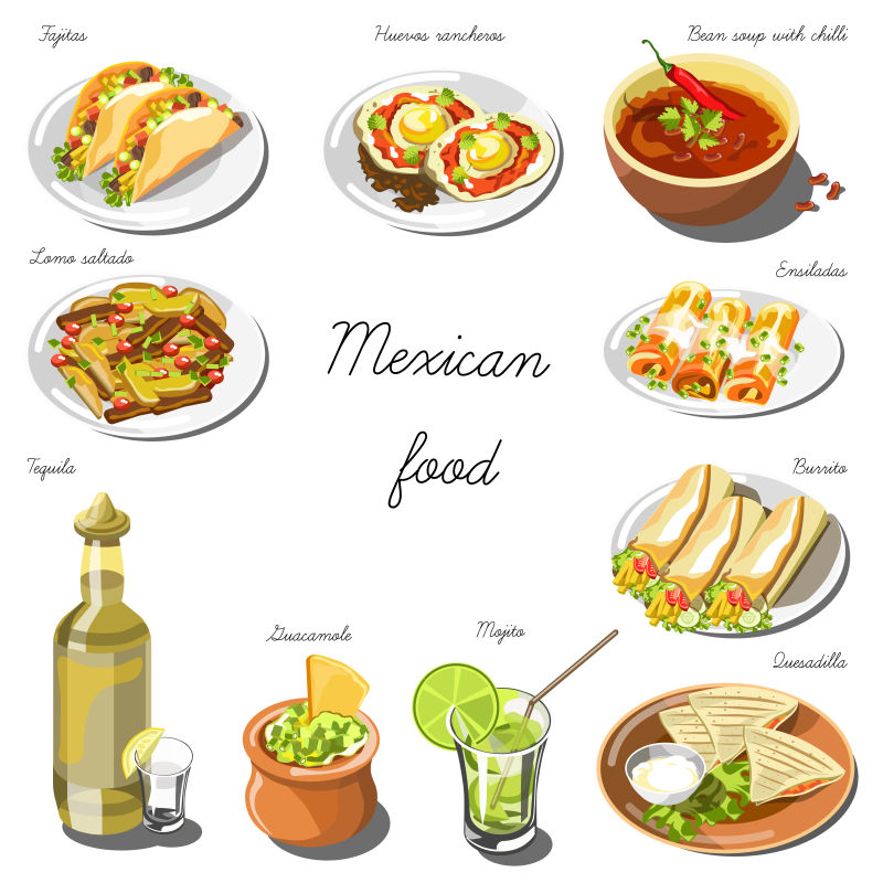 墨西哥套餐插图矢量设计