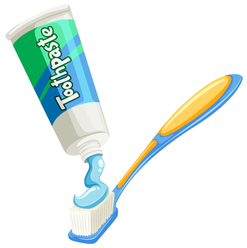 矢量牙膏在牙刷上的插图