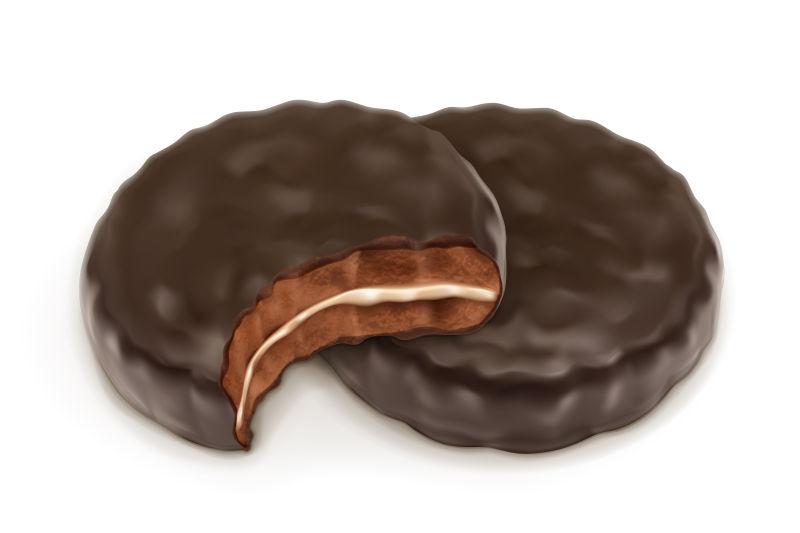 黑色巧克力饼干插图矢量设计
