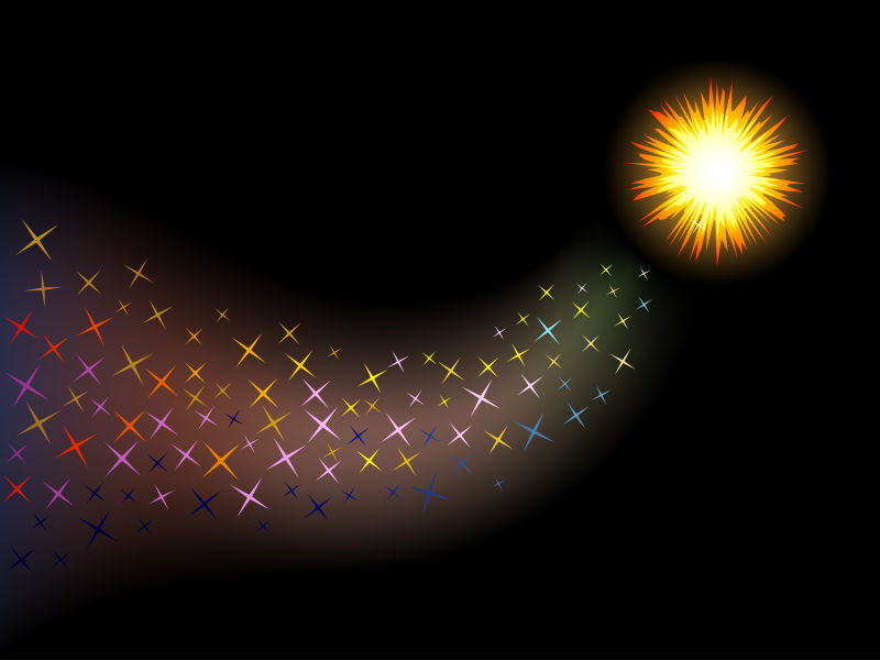 矢量彗星般的火花背景