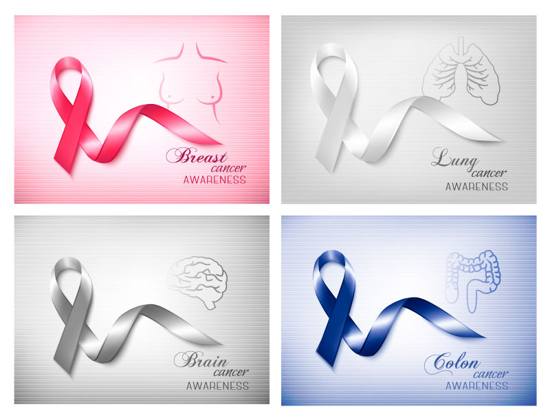 乳腺癌意识宣传海报矢量背景设计
