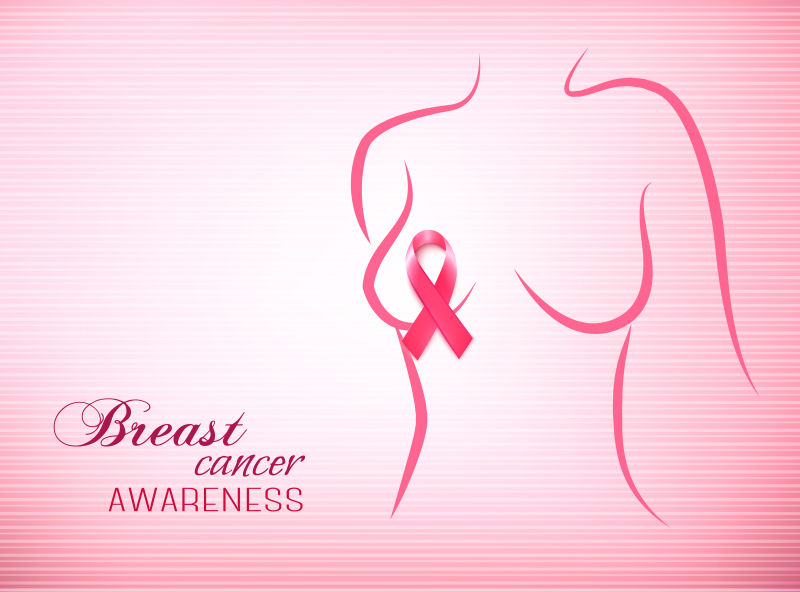 矢量乳腺癌的意识背景设计