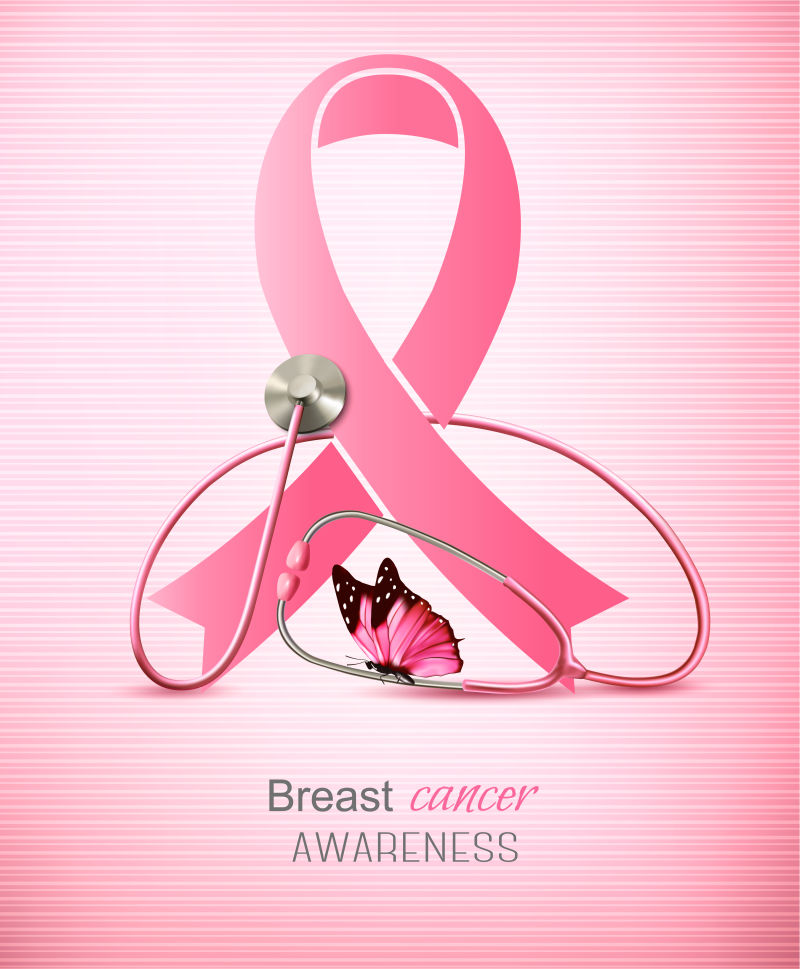 乳腺癌意识宣传标志矢量设计