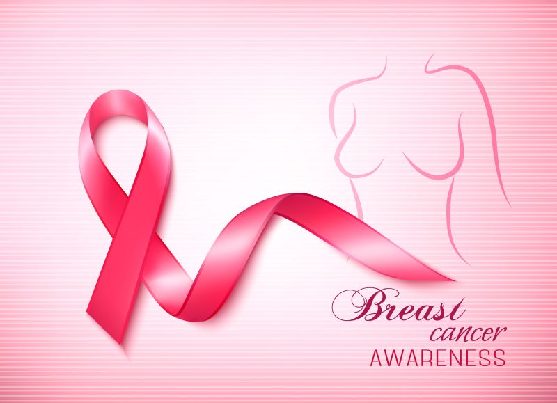 矢量乳腺癌意识宣传背景设计