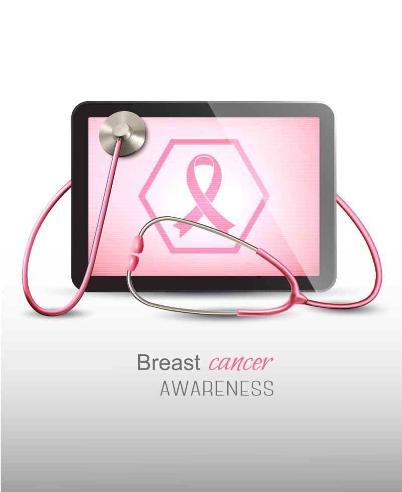 矢量乳腺癌意识标记背景设计