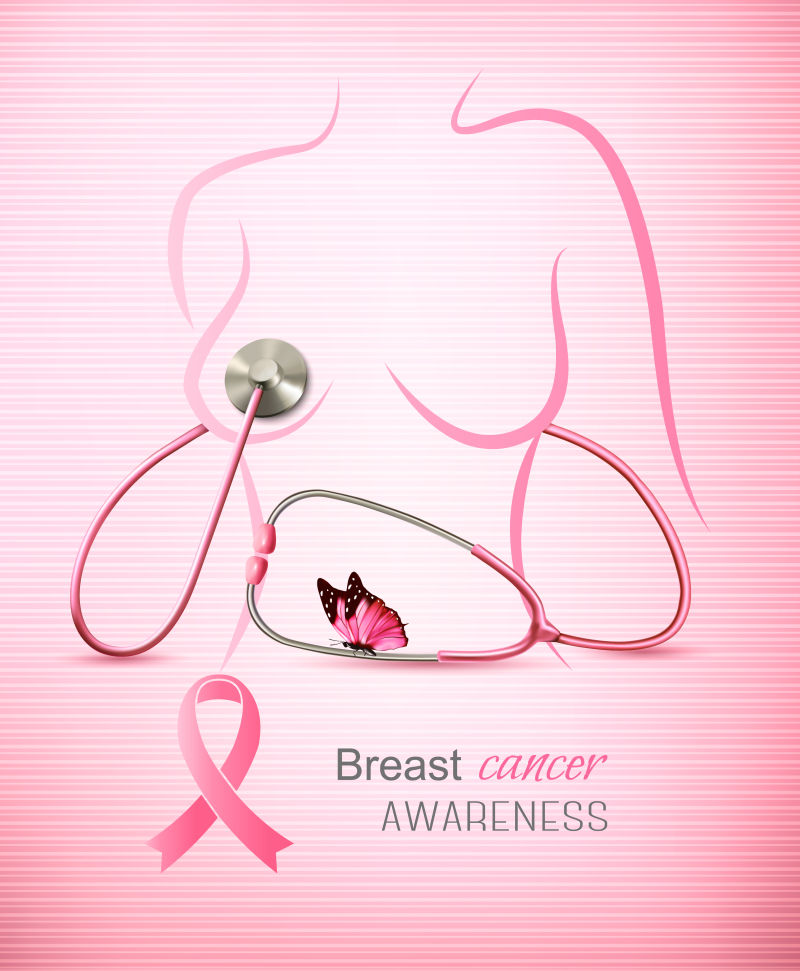 矢量乳腺癌插图设计