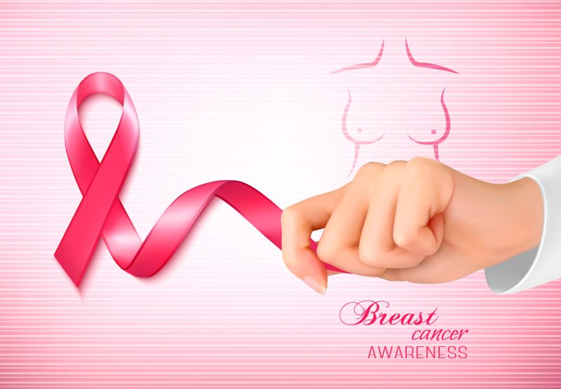 矢量乳腺癌意识宣传海报设计