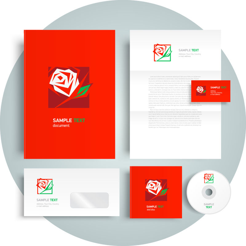 矢量设计红玫瑰封面企业广告