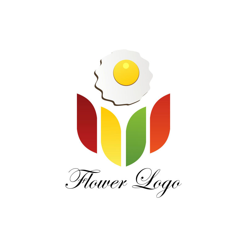 创意鸡蛋太阳花logo设计矢量