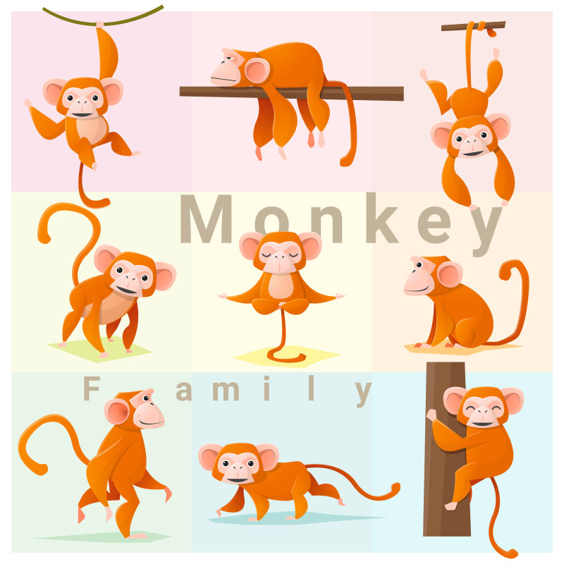 矢量卡通猴子设计图