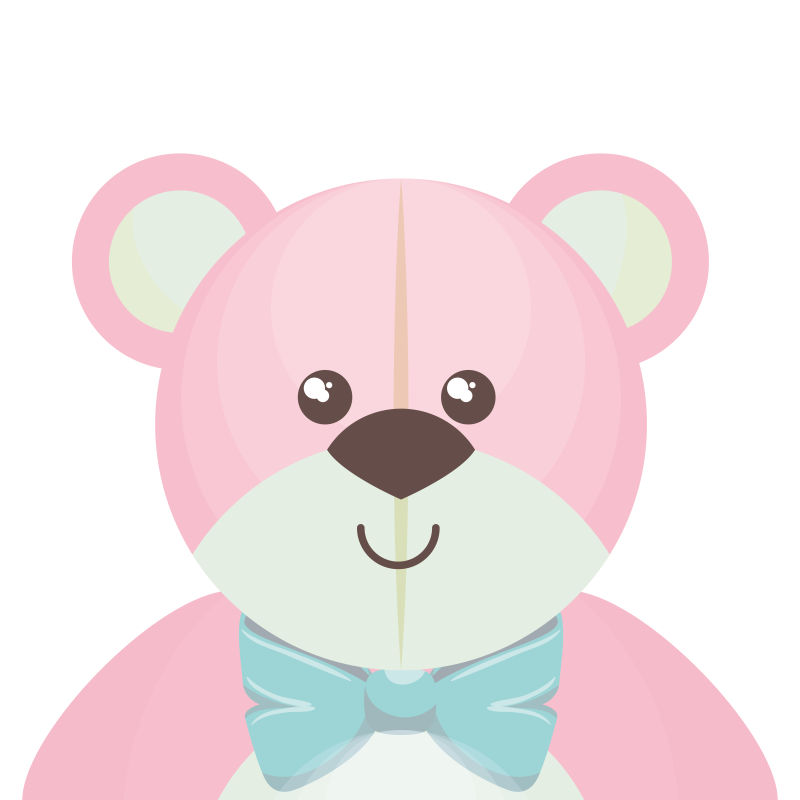 矢量的粉色泰迪熊