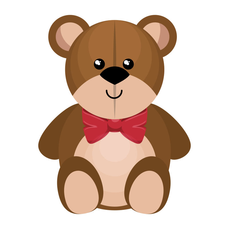 矢量的可爱棕色泰迪熊