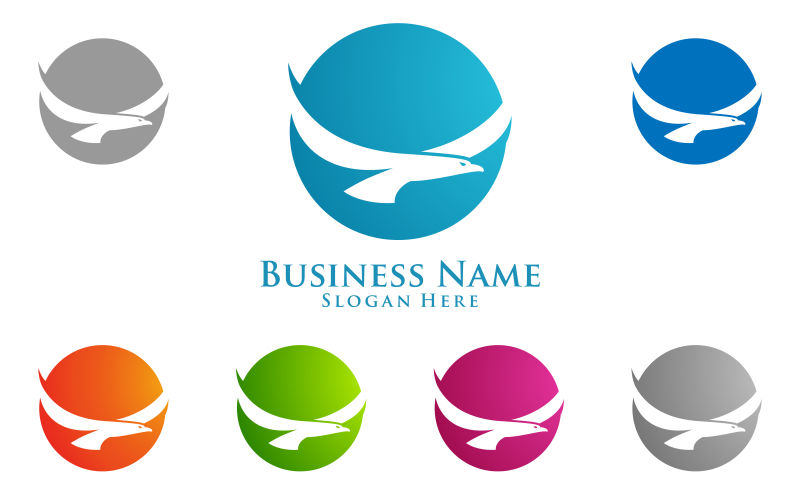 矢量彩色的飞鸟logo设计