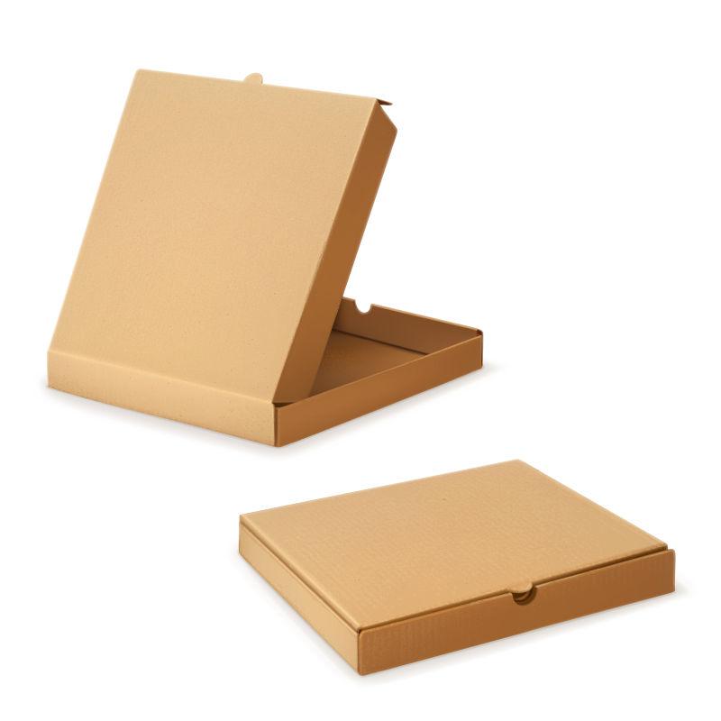 矢量的棕色披萨包装盒