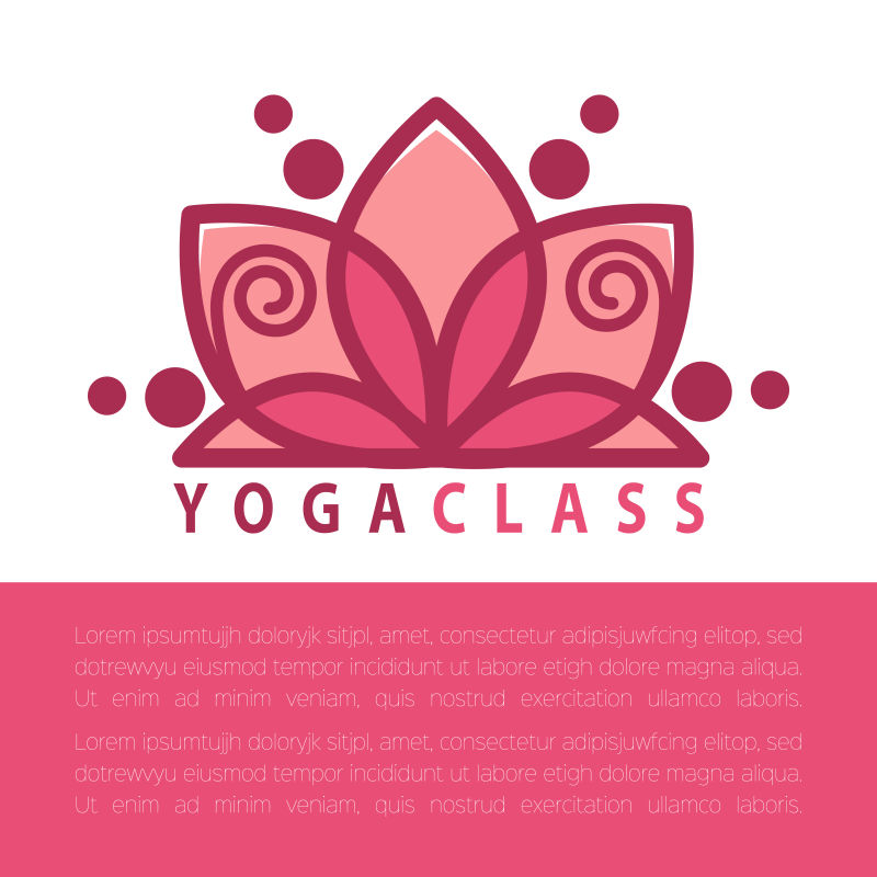 粉红色矢量瑜伽logo