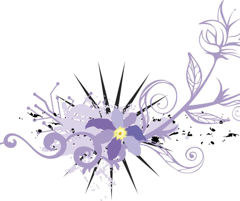 矢量紫色抽象花卉设计元素背景