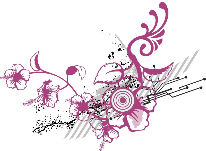 矢量抽象紫色花卉现代装饰背景