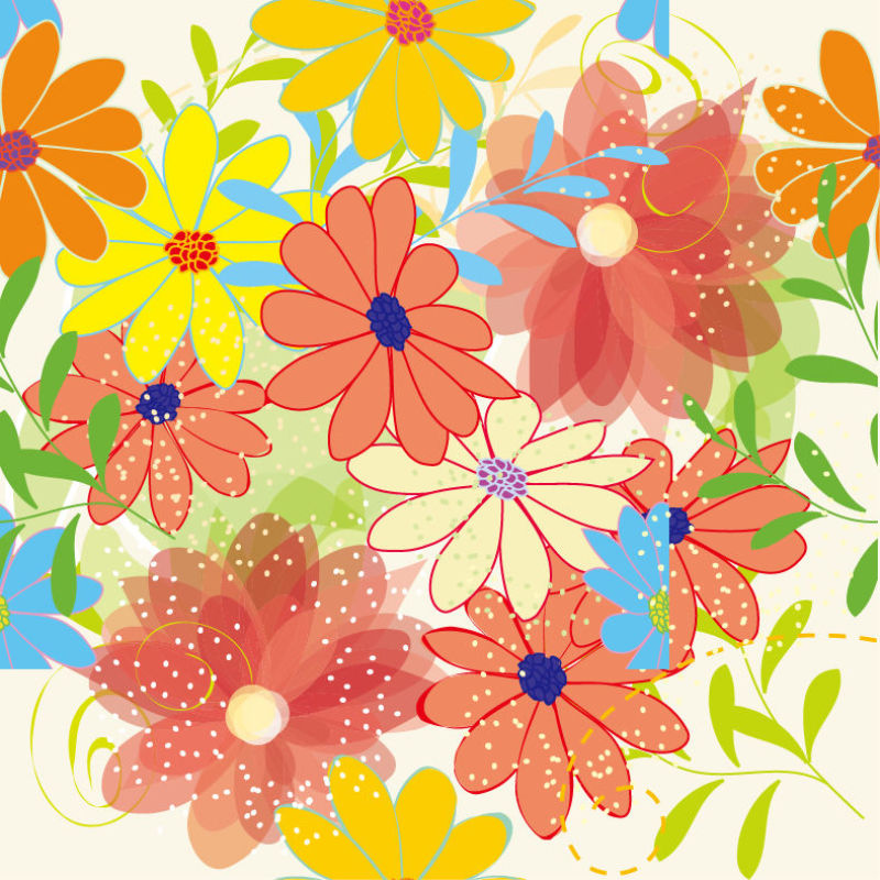 抽象矢量手绘花卉装饰背景