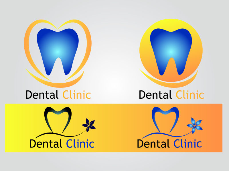 牙科诊所矢量标志