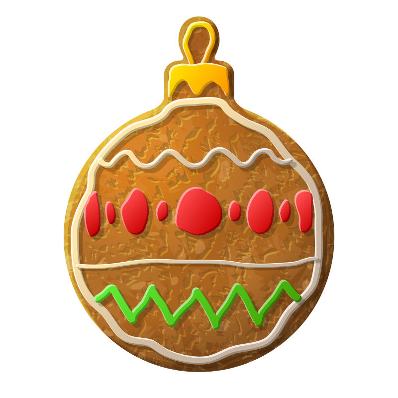 矢量炸弹形状的圣诞姜饼设计