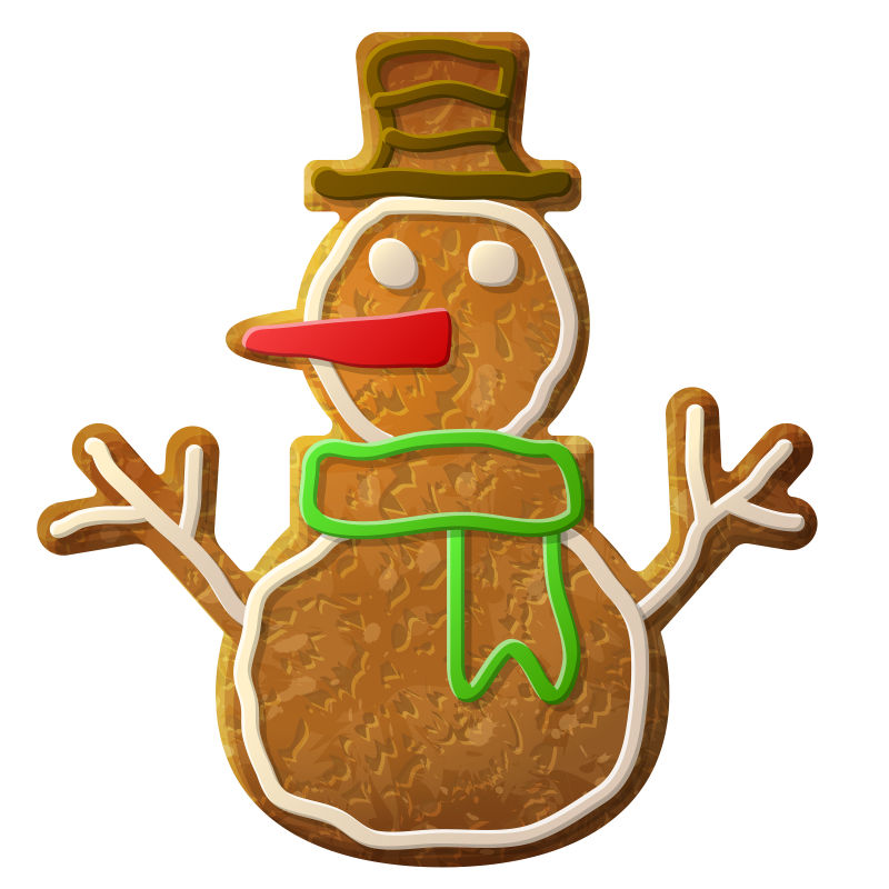 创意矢量雪人符号的圣诞姜饼设计