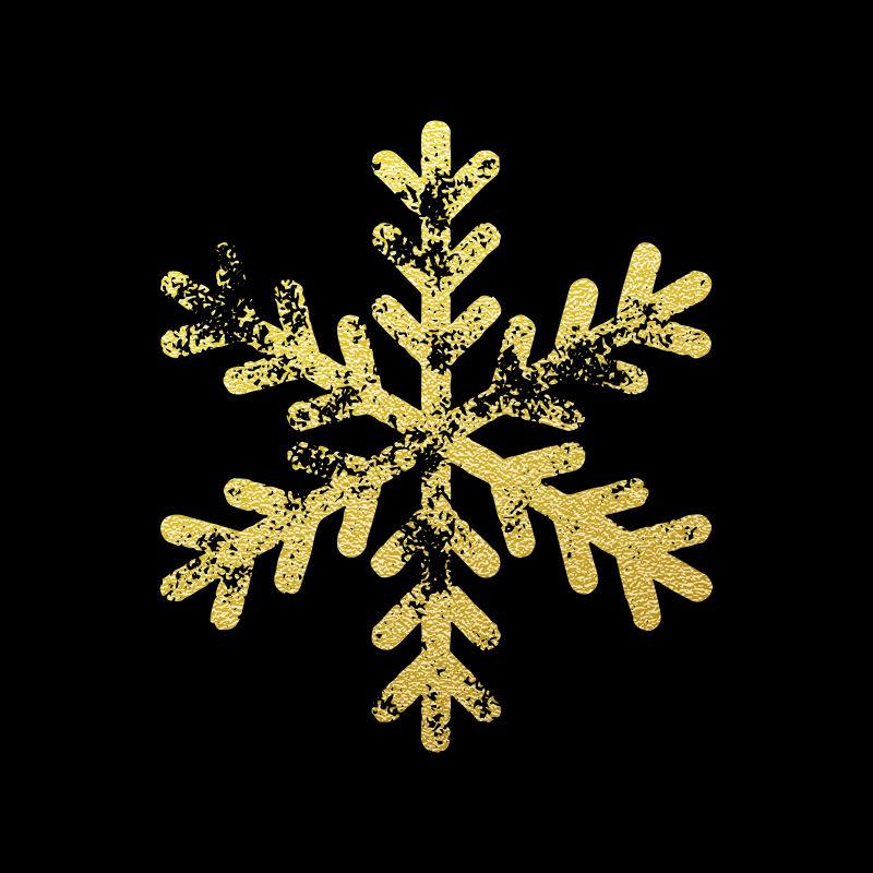 金色亮片纹理的矢量雪花装饰