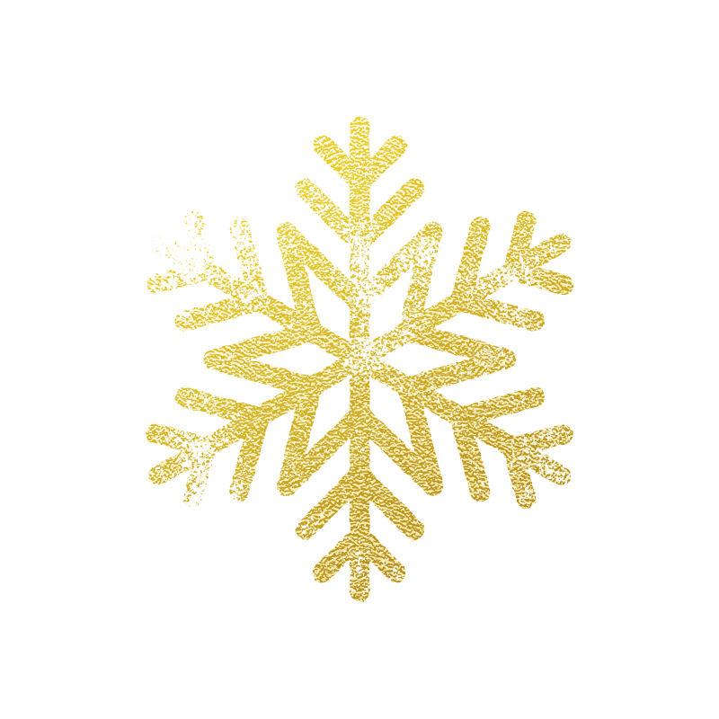 雪花点缀着金光闪闪的质感的矢量圣诞装饰