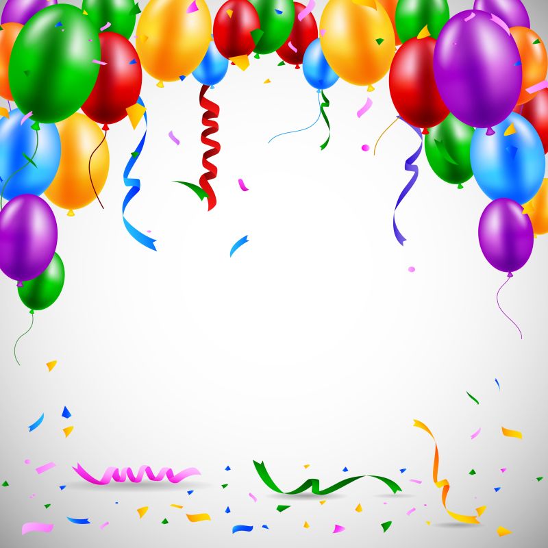 创意矢量气球元素的生日快乐贺卡设计
